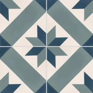 carrelage carreaux de ciment décors véritable sol mur cuisine séjour salle de bain intérieur vert blanc géométrique étoile