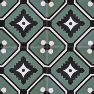 carrelage carreaux de ciment décors véritable authentique sol murs cuisine séjour salle de bain intérieur blanc vert fleur