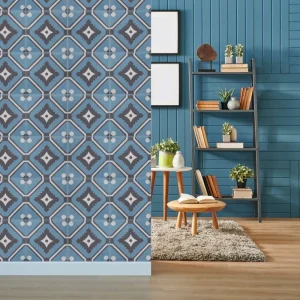 carrelage carreaux de ciment décors véritable authentique sol murs cuisine séjour salle de bain intérieur blanc bleu fleur