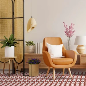 carrelage carreaux de ciment décors véritable authentique sol murs cuisine salle de bain séjour intérieur blanc rouge fleur