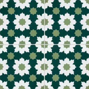 carrelage carreaux de ciment décors véritable authentique sol murs cuisine salle de bain séjour intérieur blanc vert fleur