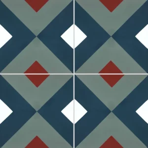 carrelage carreaux de ciment décor authentique sol mur cuisine séjour salle de bain intérieur vert blanc bordeaux géométrique