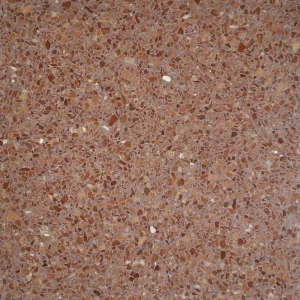 Terrazzo PP18 Carodeco fond rosé avec éclats de marbre terracotta et beige, motif minéral chaleureux pour carrelage sol et mur intérieur