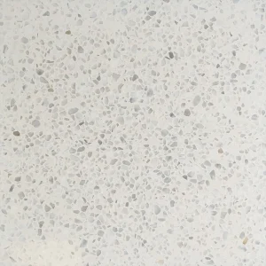 Terrazzo PP22 Carodeco fond blanc avec éclats gris clair ton sur ton pour sol et mur intérieur épuré et moderne
