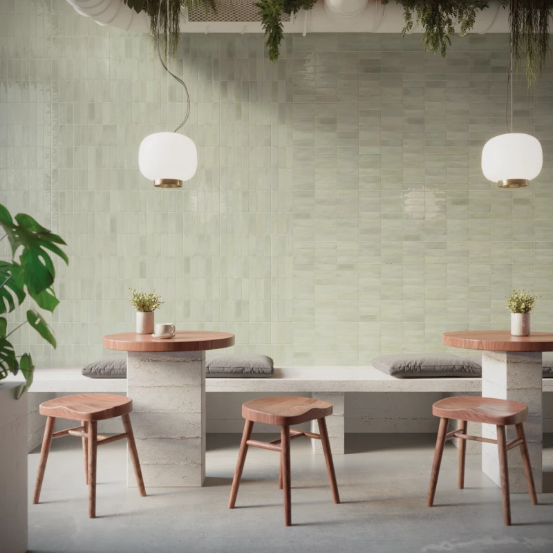 Carrelage CALEMA RECTANGLE tea gloss - Faïence murale effet Zellige