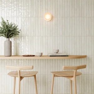 Carrelage mural blanc brillant effet zellige Carodeco pour mur intérieur moderne et lumineux