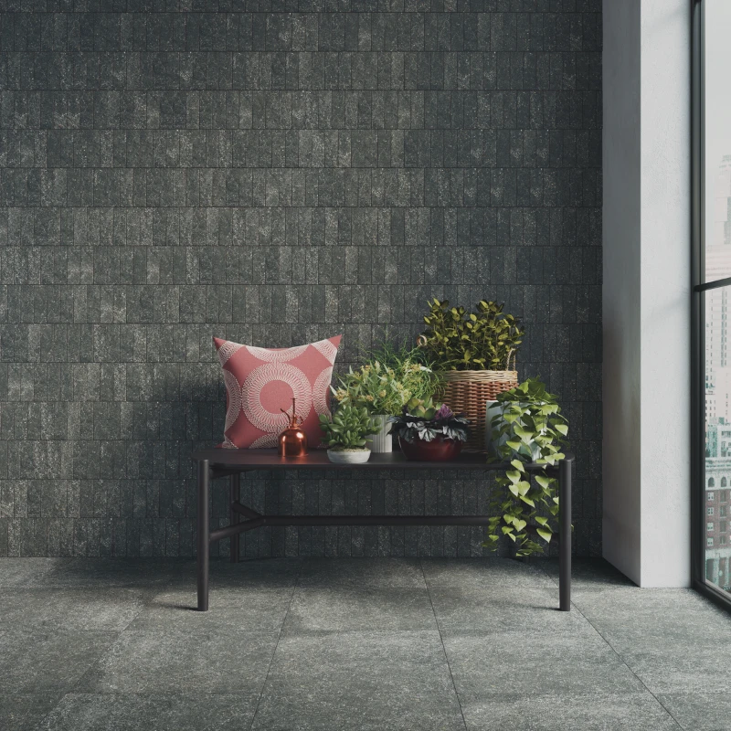 Carrelage STONE DUST M nero - sols et murs effet pierre, intérieur extérieur, piscine